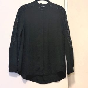 THE KOOPLES - Black Top with Lace Detail - Size XS